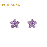 750/18k White Gold Pink Sapphire Blossom Earring