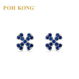 POH KONG 750/18k White Gold Blue Sapphire Flower Earrings