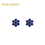 750/18k White Gold Blue Sapphire Bloom Earring