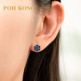 750/18k White Gold Blue Sapphire Bloom Earring