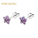 750/18k White Gold Pink Sapphire Blossom Earring