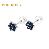 750/18k White Gold Blue Sapphire Bloom Earring