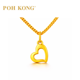 POH KONG 916/22K Yellow Gold Exquisite Smooth Surface Heart Pendant