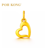POH KONG 916/22K Yellow Gold Exquisite Smooth Surface Heart Pendant