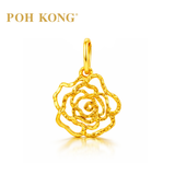 POH KONG 916/22K Yellow Gold Rose Pendant