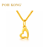 POH KONG 916/22K Yellow Gold Exquisite Smooth Surface Heart Pendant