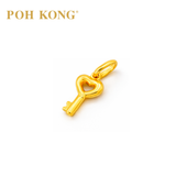 POH KONG 916/22K Yellow Gold Key Heart Pendant