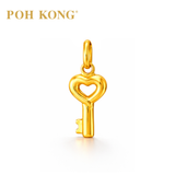 POH KONG 916/22K Yellow Gold Key Heart Pendant