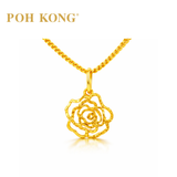 POH KONG 916/22K Yellow Gold Rose Pendant