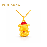 POH KONG 999/24K Yellow Gold 3D Snake Of Wealth Pendant