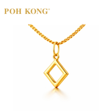 POH KONG 916/22K Yellow Gold Exquisite Square Pendant