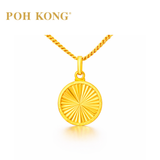 POH KONG 916/22K Gold Hibiscus Coin Pendant