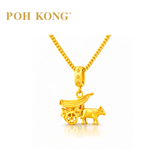 POH KONG 916/22K Yellow Gold Anggun Traditional Bullock Cart Pendant