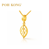 POH KONG 916/22K Yellow Gold Anggun Leaf Net Pendant