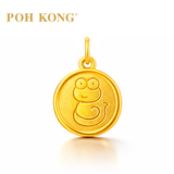 POH KONG 999/24K Yellow Gold Round Shaped Zodiac Snake Pendant