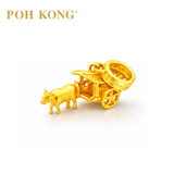 POH KONG 916/22K Yellow Gold Anggun Traditional Bullock Cart Pendant