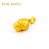 POH KONG 999/24K Yellow Gold 3D Zodiac Snake With YuanBao Pendant