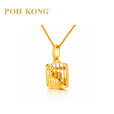 POH KONG 916/22K Gold ‘CAI' Square Abacus Pendant