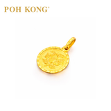 POH KONG 916/22K Gold Hibiscus Coin Pendant