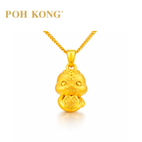 POH KONG 999/24K Yellow Gold 3D Zodiac Snake With Ruyi Pendant