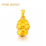 POH KONG 999/24K Yellow Gold 3D Zodiac Snake With YuanBao Pendant