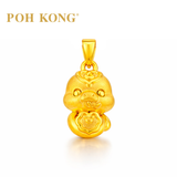 POH KONG 999/24K Yellow Gold 3D Zodiac Snake With Ruyi Pendant