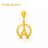 POH KONG 916/22K Yellow Gold Exquisite Eiffel Tower Pendant