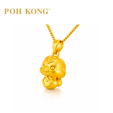 POH KONG 999/24K Yellow Gold 3D Zodiac Snake With Ruyi Pendant