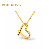 POH KONG 916/22K Yellow Gold 3D Heart Shape Pendant