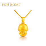 POH KONG 999/24K Yellow Gold 3D Zodiac Snake With Ruyi Pendant