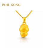 POH KONG 999/24K Yellow Gold 3D Zodiac Snake With Clover Pendant