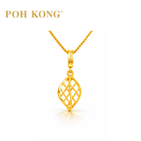 POH KONG 916/22K Yellow Gold Anggun Leaf Net Pendant