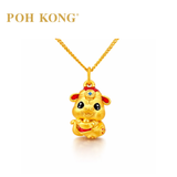 POH KONG 999/24K Yellow Gold 3D Snake Of Wealth Pendant