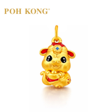 POH KONG 999/24K Yellow Gold 3D Snake Of Wealth Pendant