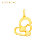 POH KONG 916/22K Yellow Gold Quadruple Hearts Pendant