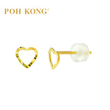 POH KONG 916/22K Yellow Gold Delicate Heart Shape Earring