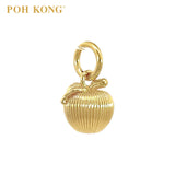 POH KONG 916/22K Yellow Gold  Striped Apple Pendant