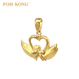 POH KONG 916/22K Yellow Gold Happy Love Swans Pendant