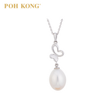 POH KONG 375/9K White Gold Butterfly Pearl Pendant