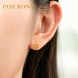 POH KONG Happy Love 916/22K Yellow Gold Double Happiness Earrings