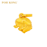 POH KONG 916/22K Yellow Gold "吉" Elephant Pendant