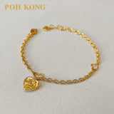 POH KONG 916/22K Yellow Gold Happy Love Rose Bracelets