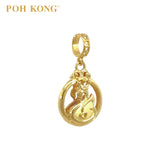 POH KONG 916/22K Gold Happy Love Elegant Swan Charm Pendant