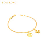 POH KONG Happy Love 916/22K Yellow Gold Heart of Eternity Bracelet