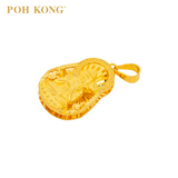 POH KONG 999/24K Yellow Gold Exquisite GuanYin Pendant