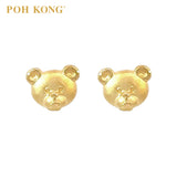 POH KONG 916/22K Yellow Gold Teddy Bear Stud Earrings