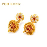 POH KONG 916/22K Royal Blossom Jhumka Gold Earrings