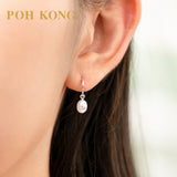 POH KONG 375/9K White Gold Platinum Pearl Earrings