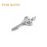 POH KONG 750/18K White Gold Diamond Key Pendant