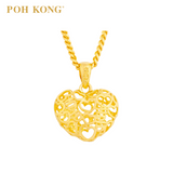 POH KONG 916/22K Gold Happy Love Endless Happiness Mini Hearts Pendant